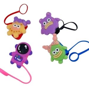 Straw Cover Set Of 4 Alien Space Monsters ~NEW